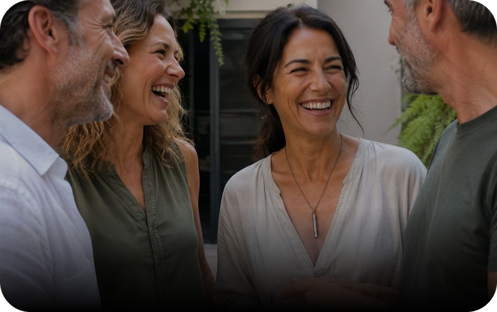 People smiling together, discovering life beyond cigarettes
