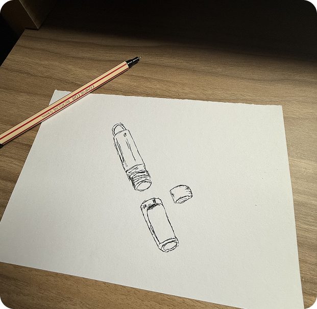 Hand-drawn sketches of the Cessa Breathe device